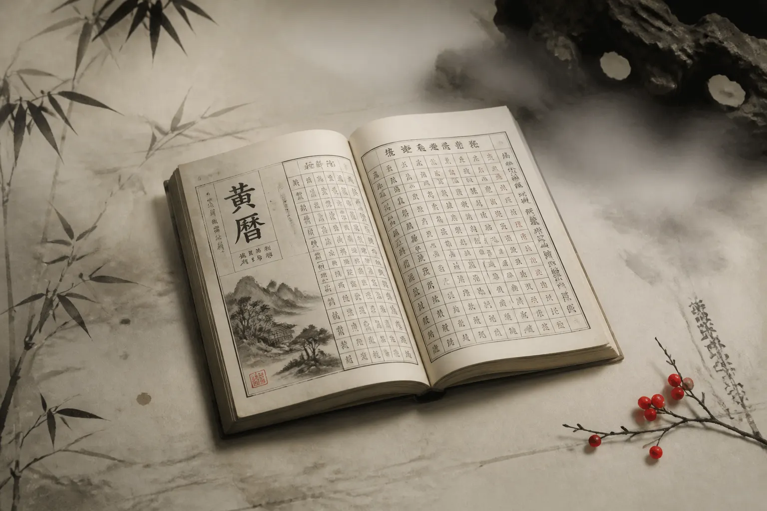 老黃曆墨繪